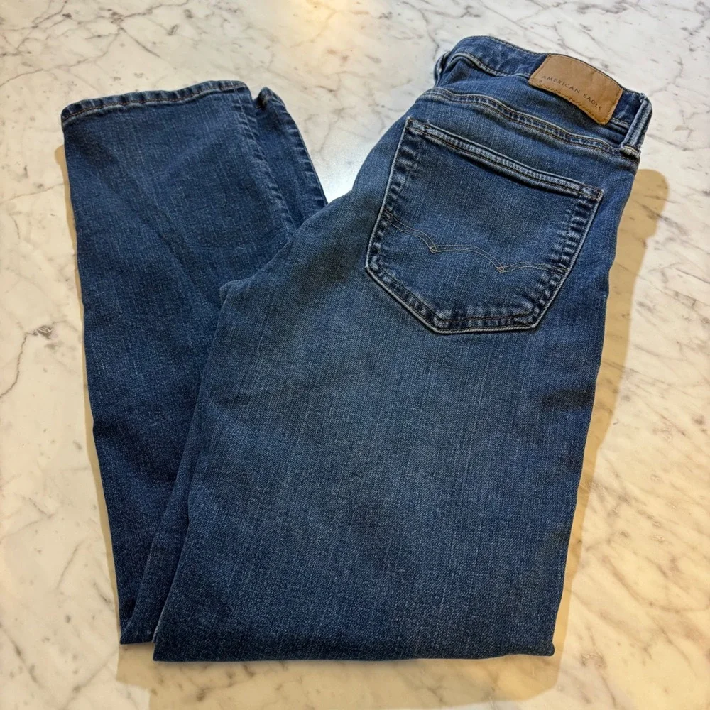 American Eagle Airflex+ Real Good Mens Straight Leg Jeans Blue 30x30‎